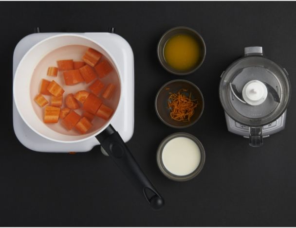 Préparation du velouté de carottes