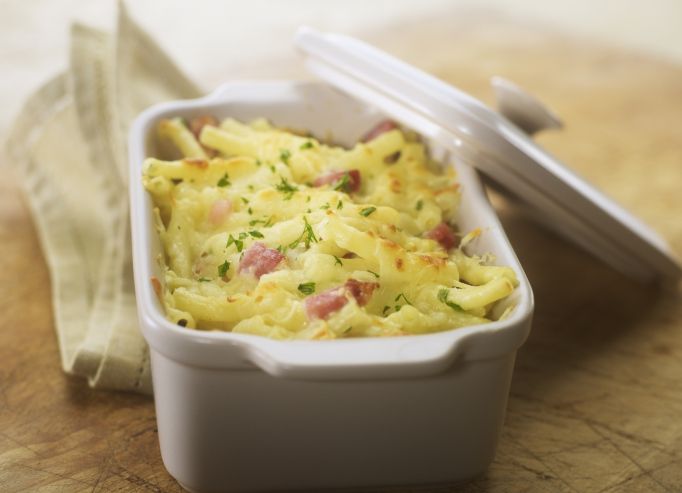 Gratin de macaroni au lard