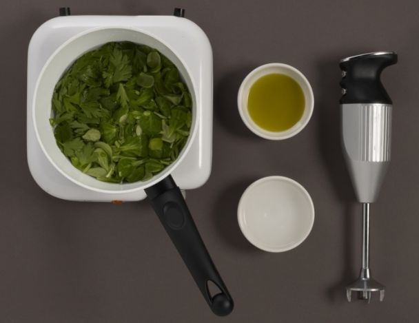 Préparation du coulis d'herbe