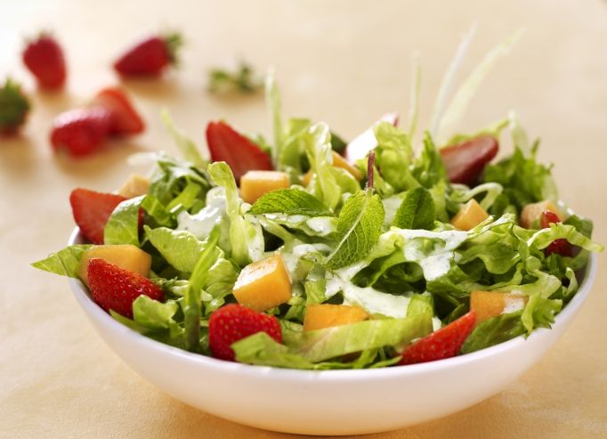 Salade de melon aux fraises