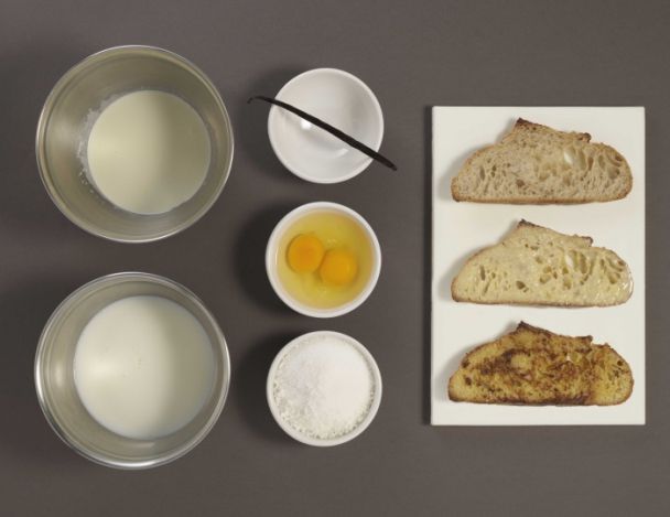 Préparation du pain perdu et cuisson