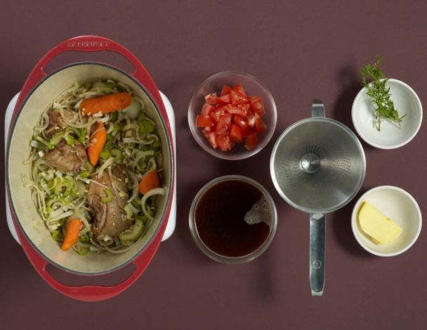 Préparation du jus à la sauriette