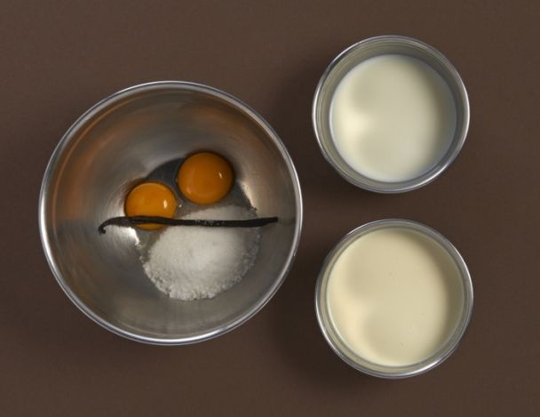 Préparation de la crème brûlée