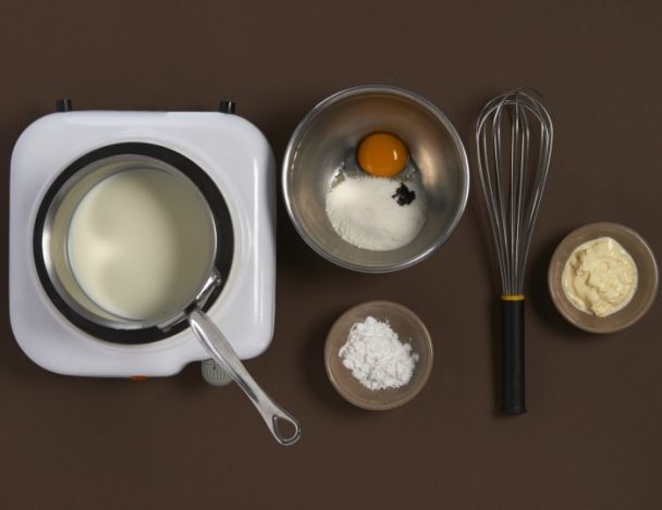 Préparation de la crème vanille
