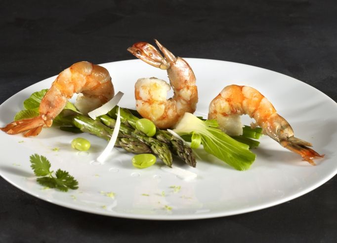 Crevettes au Curry vert, Lait de Coco, Pak Choï, Coriandre
