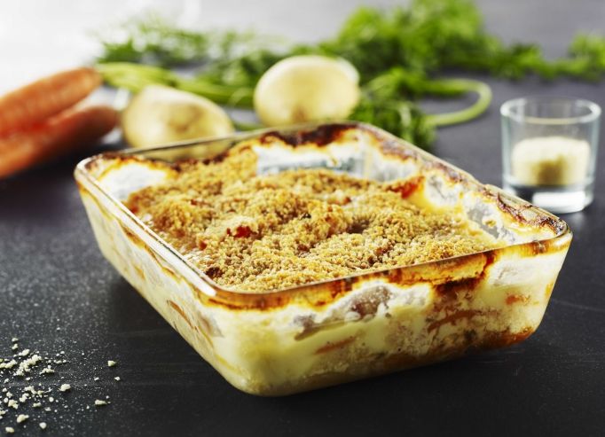 Gratin de légumes racines au parmesan