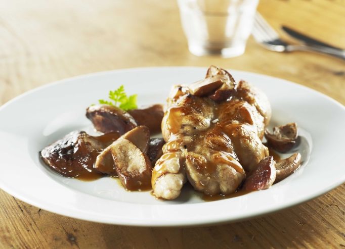 Cocotte de ris de veau aux cèpes