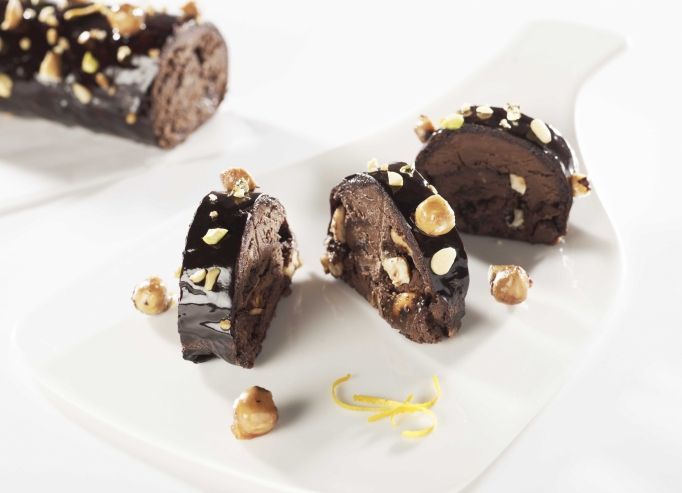 Bûche chocolat & noisettes