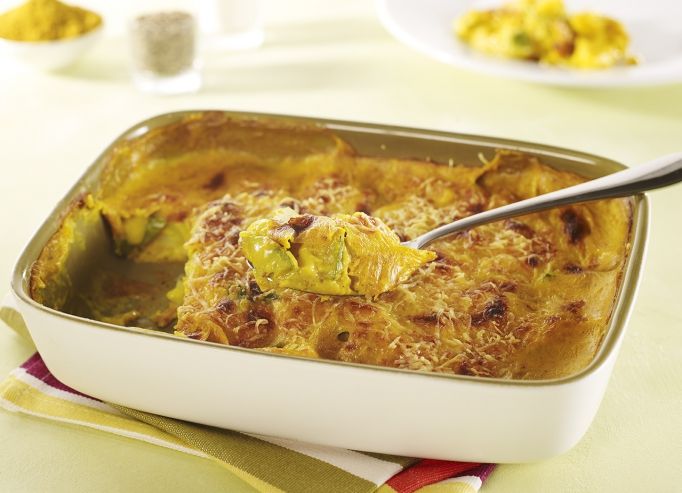 Gratin de courgettes et de pommes de terre au curry