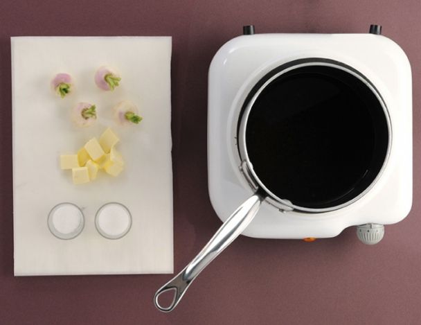 Préparation des navets confits