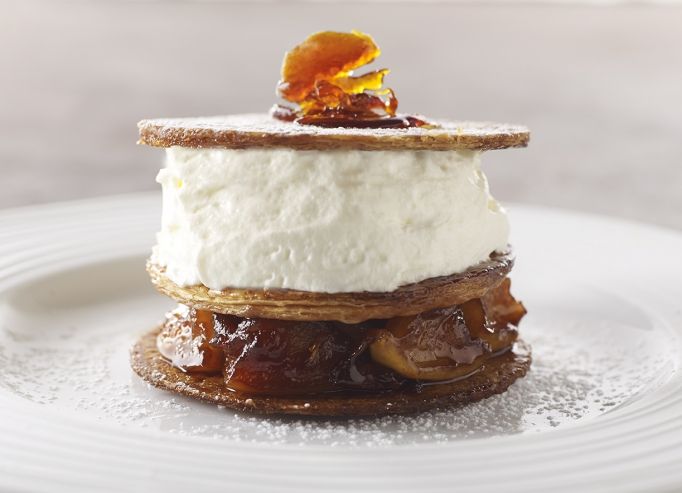 Millefeuille aux pommes, caramel au beurre salé