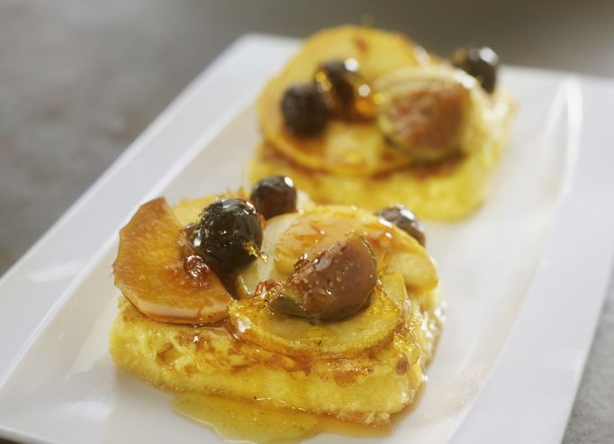 Pain perdu, poêlée de fruits d'automne