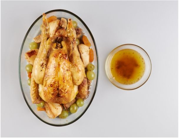 Cuisson de la poularde et des accompagnements