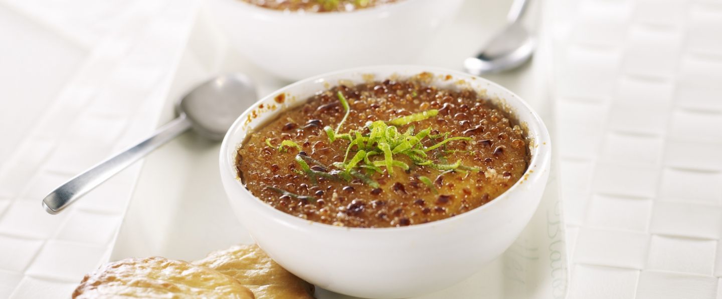 Crème brûlée vanille, zeste de citron vert