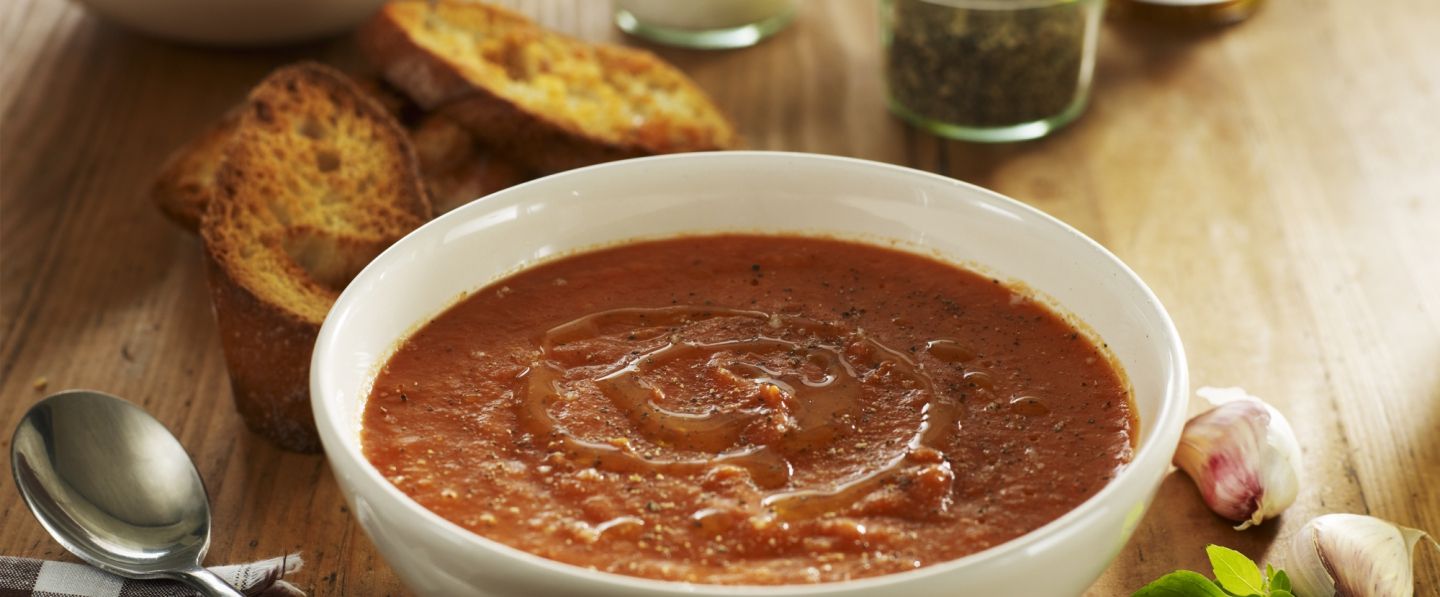 Soupe glacée de tomate et poivron