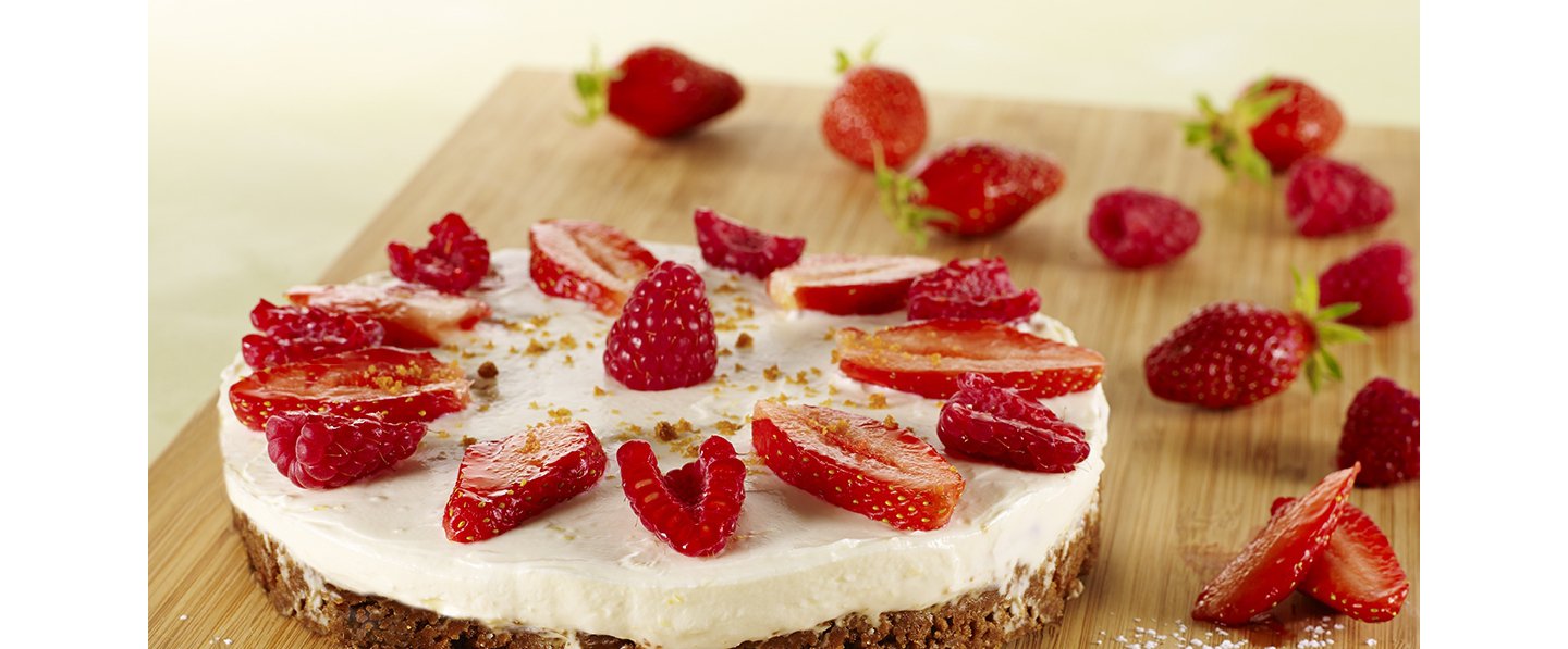 Cheese-cake mascarpone et fraises sans gluten