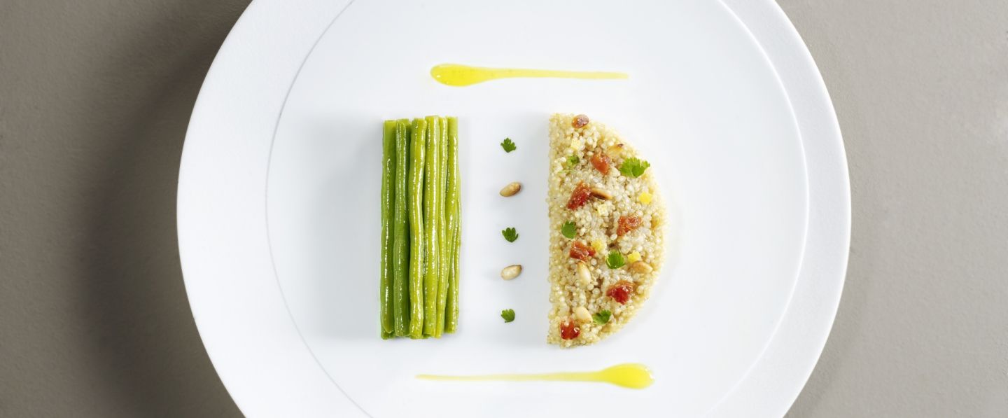 Salade de Haricots Verts et quinoa aux tomates confites et coriandre 