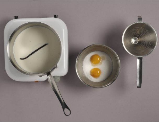 Préparation de la crème anglaise 