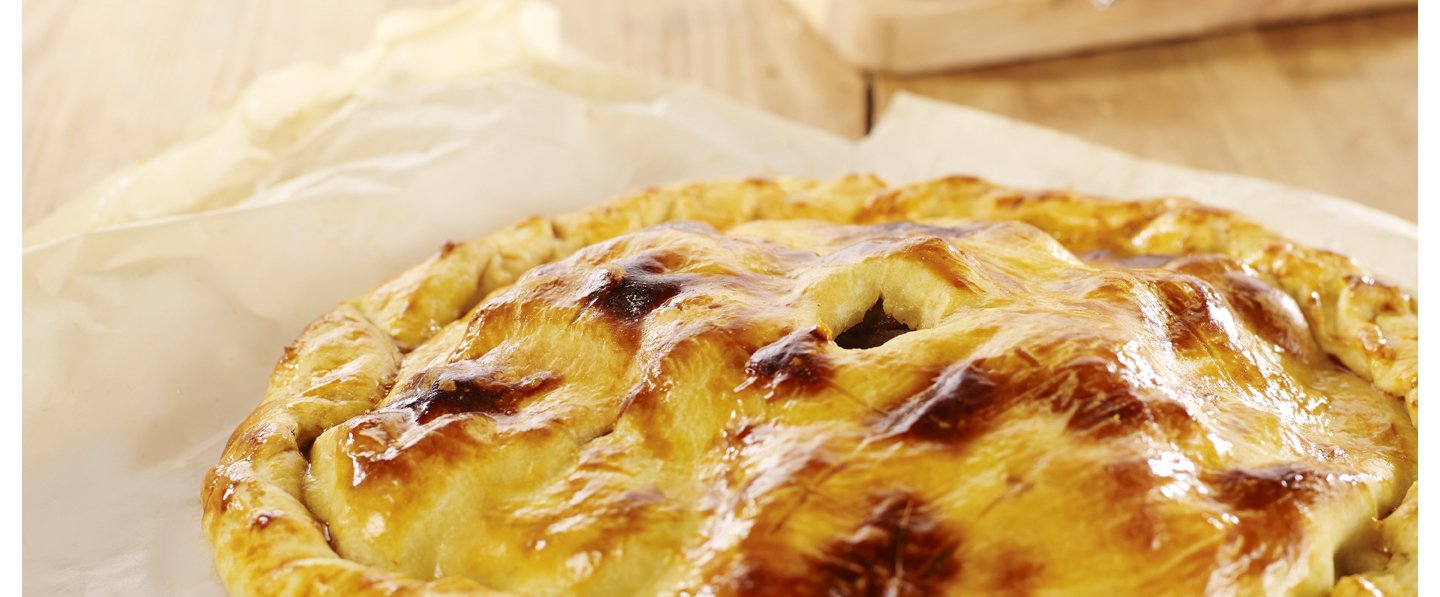 Tourte de queue de bœuf et épinards