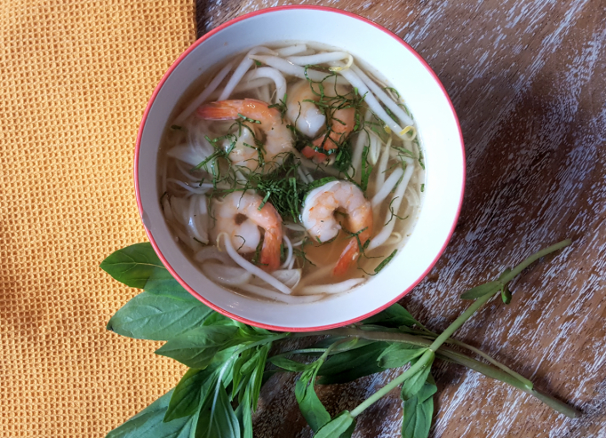 Bouillon Thaï aux crevettes