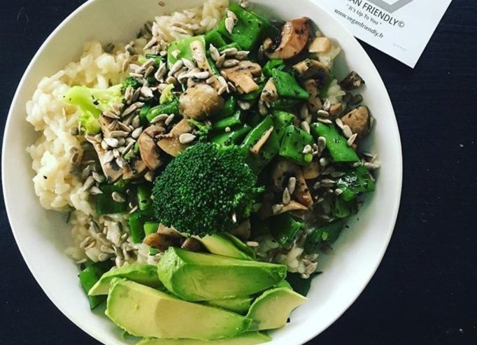 Risotto légumes verts et champignons