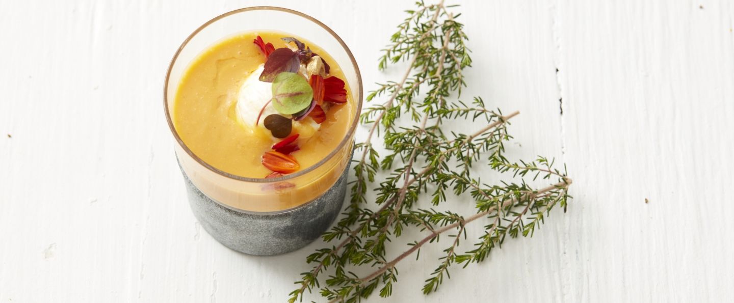 Verrine de velouté de potimarron