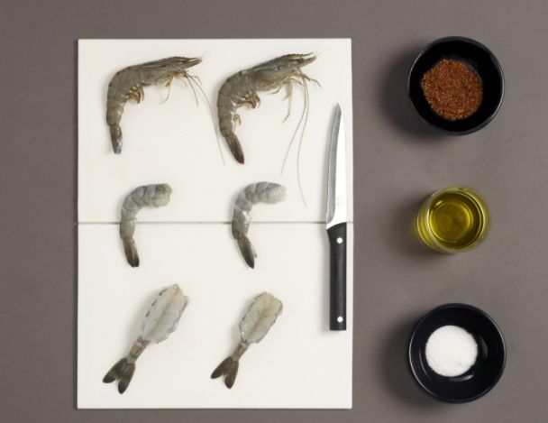 Préparation des crevettes