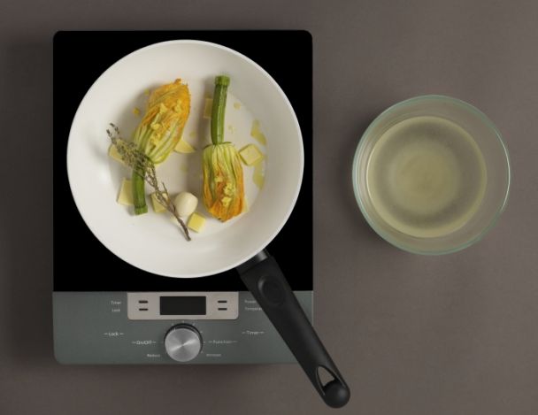 Cuisson des fleurs de courgettes
