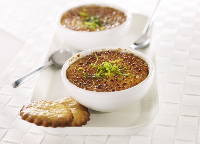 Crème brûlée vanille, zeste de citron vert
