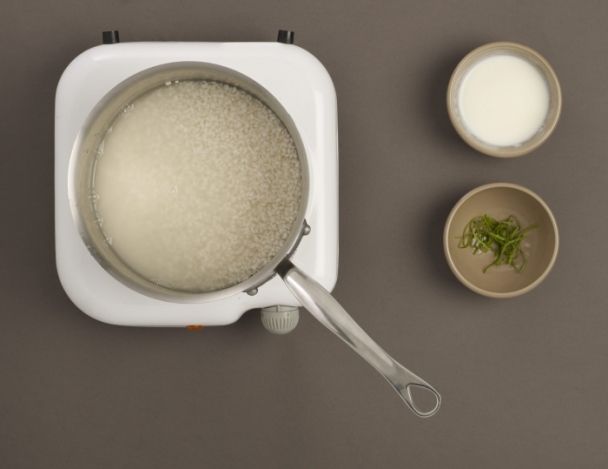 Préparation du riz au lait