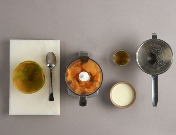 Préparation du velouté de melon