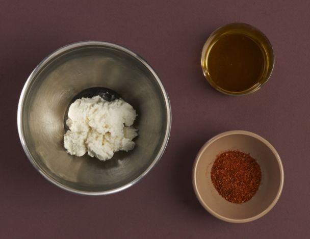 Préparation de la crème de chèvre