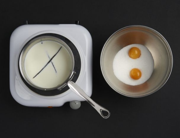 Préparation de la crème brûlée