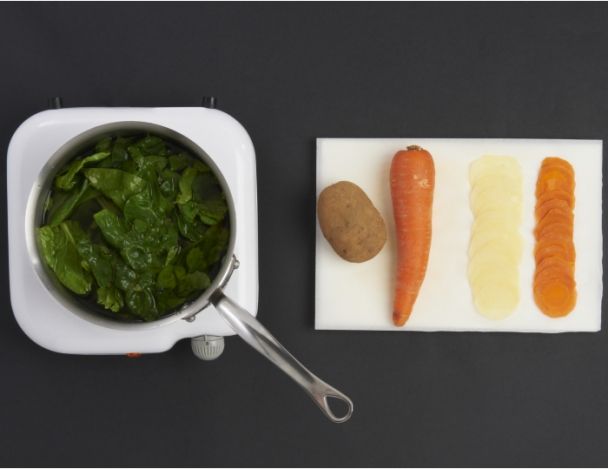 Préparation des pommes de terre et légumes