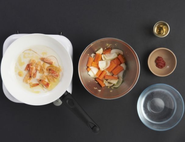 Préparation de l'espuma de crustacés