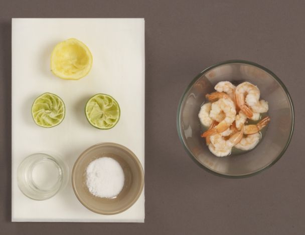 Préparation de la marinade des crevettes