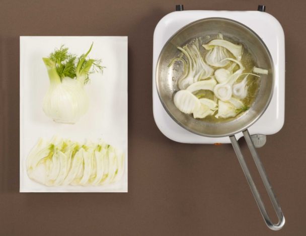 Préparations des fenouils, poires et oignons