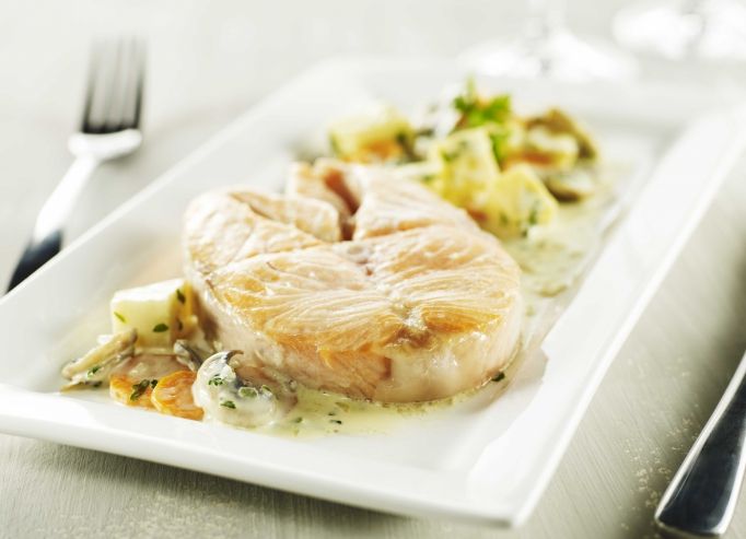 Saumon, sauce champagne